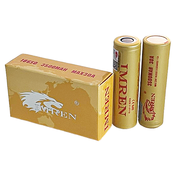 Imren 18650 Battery | 2 Pack | Yellow 3500mah (30A) product image